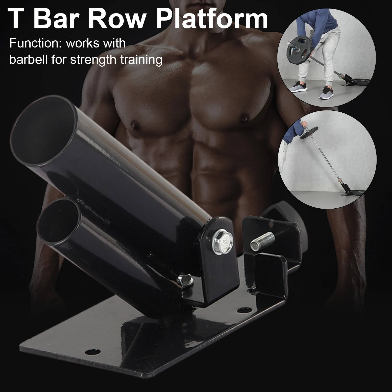 

Fitness Gym T-Bar Row Plate 360 Rotation Post Insert Landmines Barbell Fixed Attachment Home Deadlift Rowing Workout Equipment