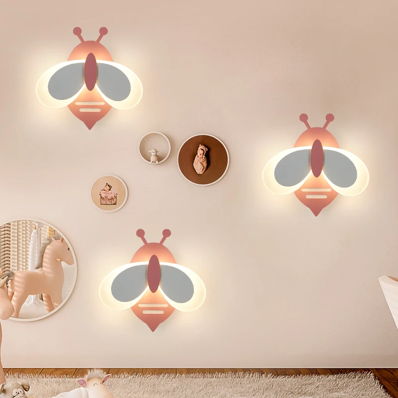 

Simple Decorative Wall Lamp Creative Children's Room Wall Light Nordic Bedroom Bedside led Lights Modern Bathroom Mirror Lamps