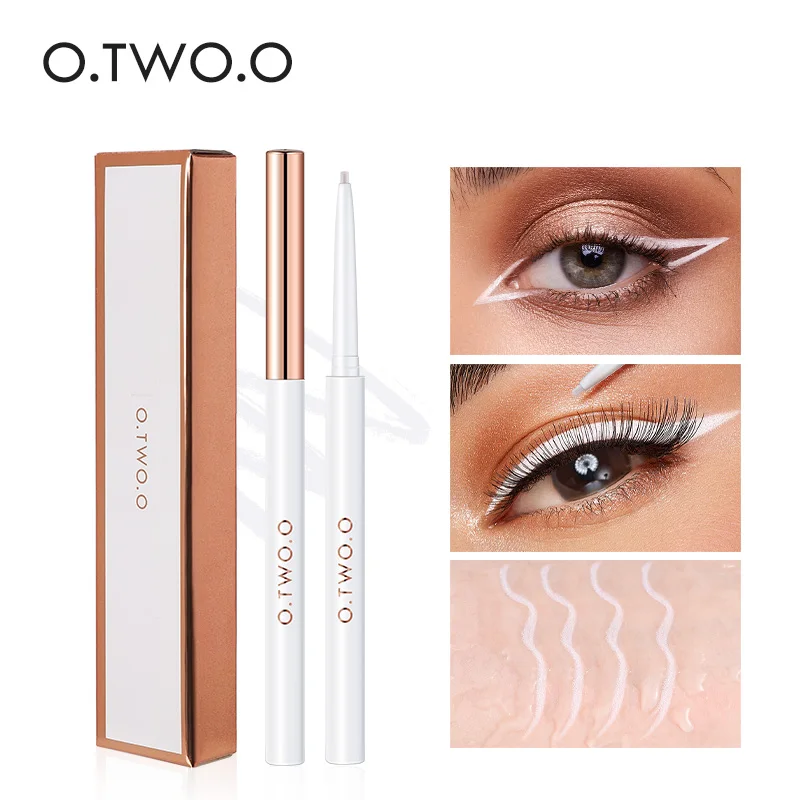 O.TWO.O Eyeliner Gel Pencil Eye Liner Pen 4 Colors 1.0MM Ultra-fine Smooth Waterproof White Brown Eyeliner Pen Makeup for Eyes