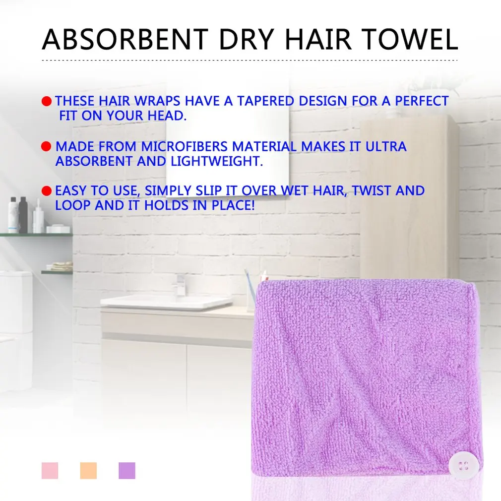 Pengering Rambut Setelah Mandi Serat Mikro Handuk Wanita Perempuan Perempuan Topi Rambut Cepat Kering Topi Turban Pembungkus Kepala Alat Mandi