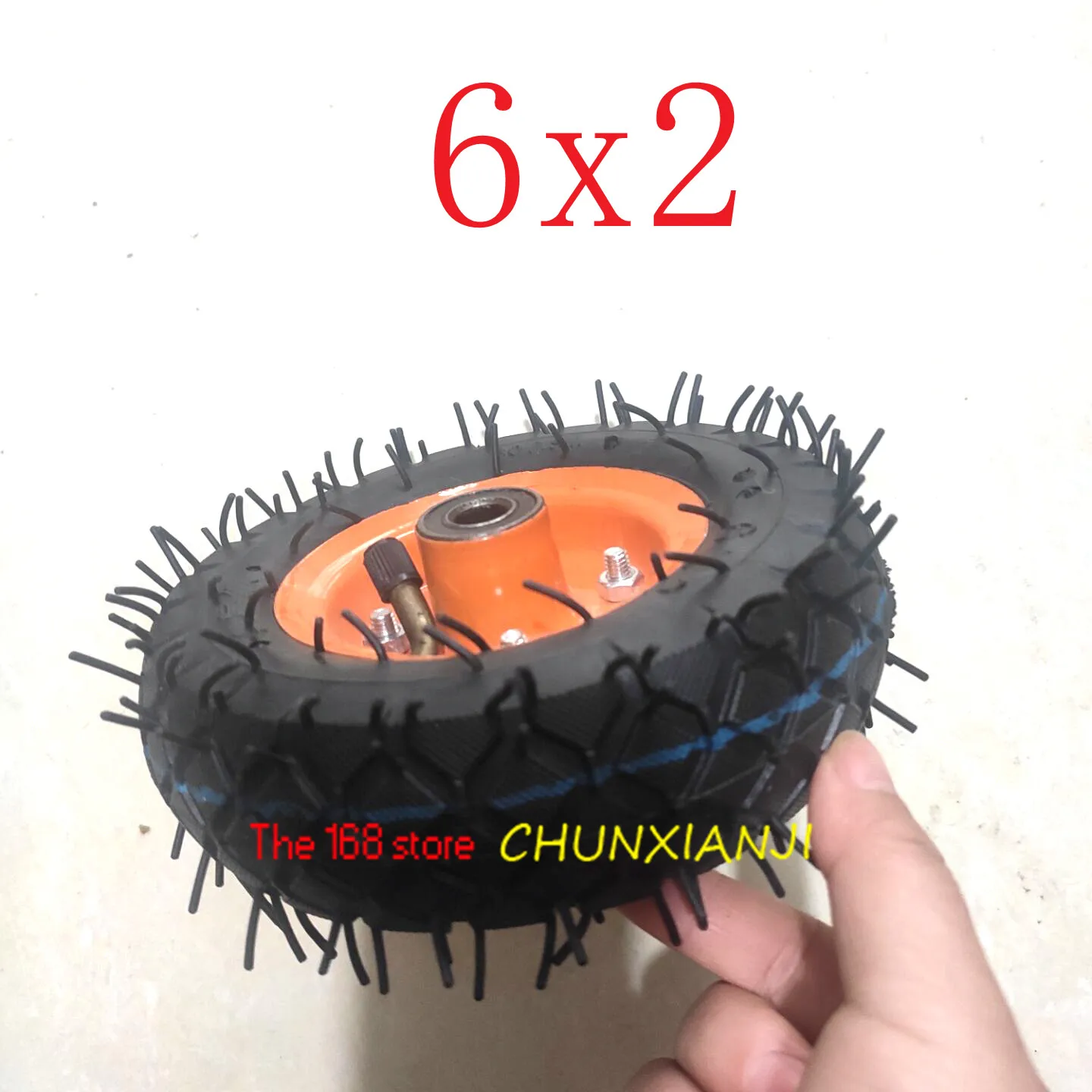 Good Quality 6x2 Tire Tyre Rim 6 Inch Pneumatic Wheel Pump  Trolley Cart  Roller Caster