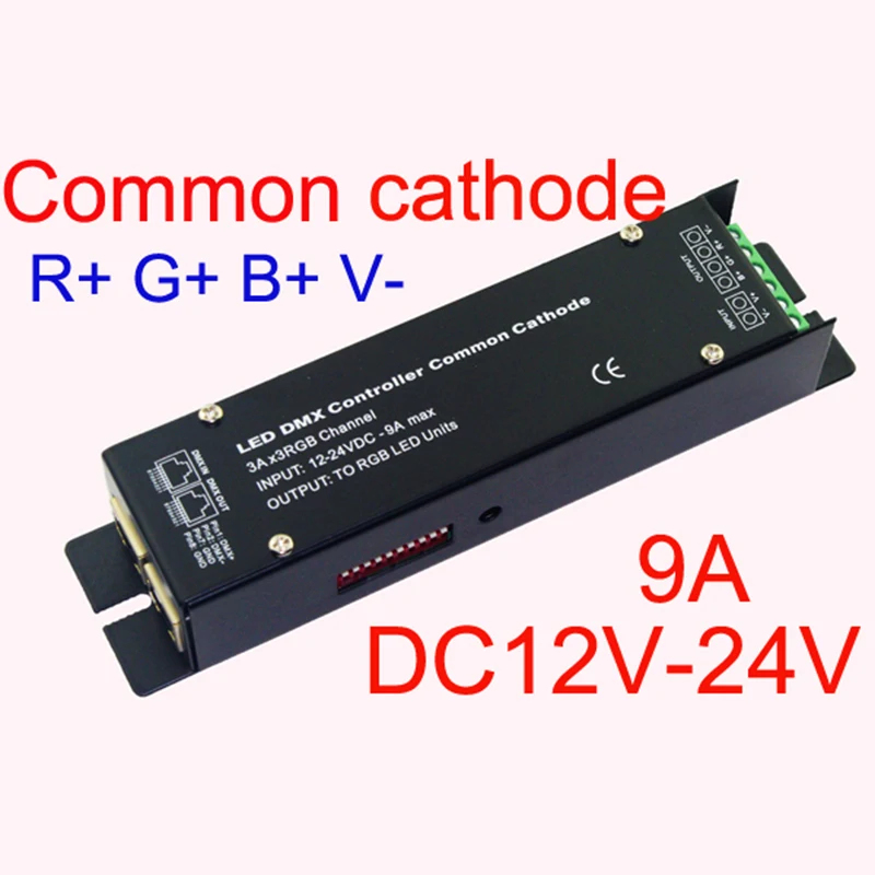 Common Cathode 3CH led DMX512 decoder DC12V-24V 9A  DMX decoder WS-CC-DMX-32 RGB controller for led strip light