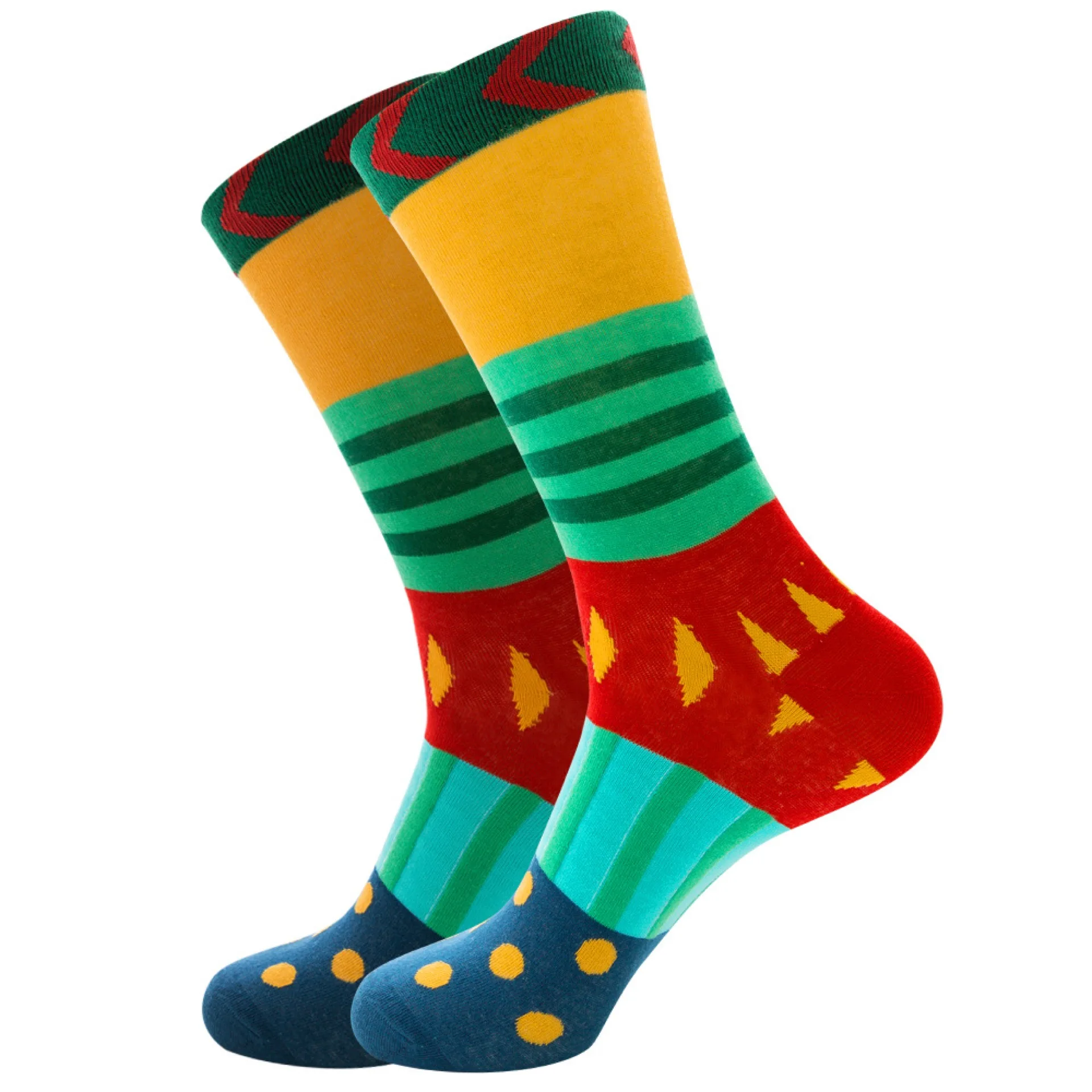 Geometric Stripes Novelty Men Socks Cotton Casual Personality Design Hip Hop Streetwear Happy Socks Gifts for Men Quality