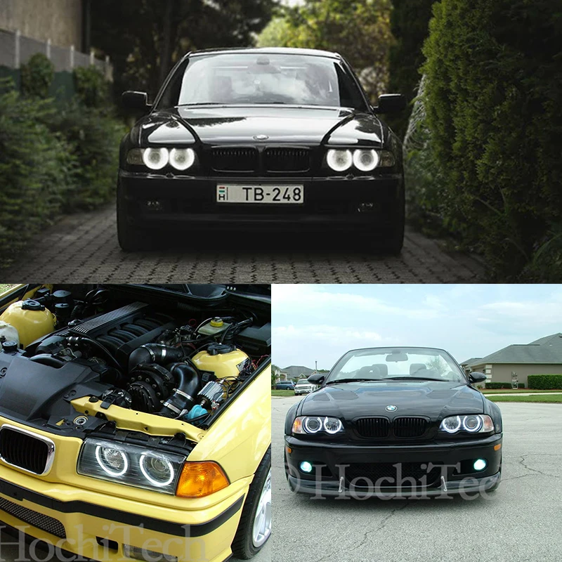 3 years warranty Hight quality 4x131mm CCFL Angel Eyes Kit Warm White  Ring For BMW 3 5 7 Series E36 E38 E39 E46 Demon Eye