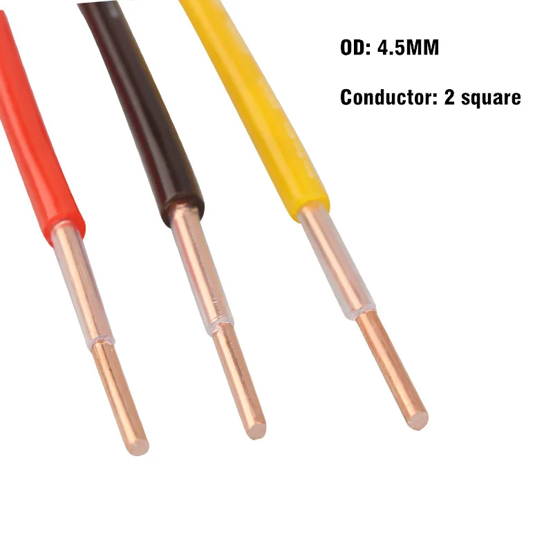 4 square PTFE Power Cord Internal Bulk Cable Single Copper Wire High Temperature Resistant OCC Red/Yellow/Black