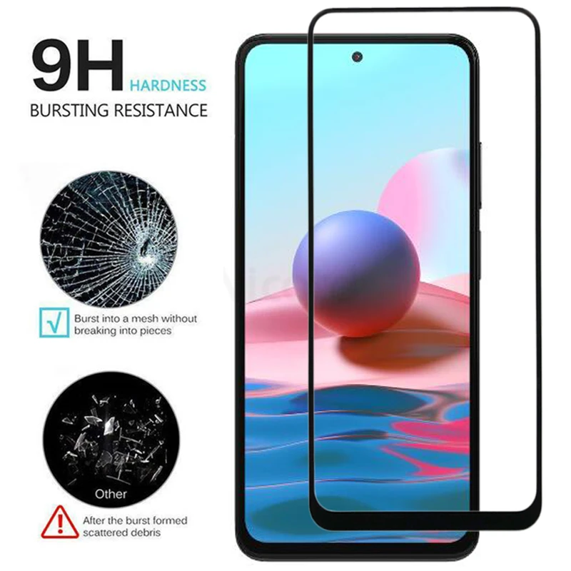 Full Cover Tempered Glass For Xiaomi Redmi Note 10 9 Pro Max Screen Protector For Redmi Note 10 9 4G 5G 10s 9s Protective Glass