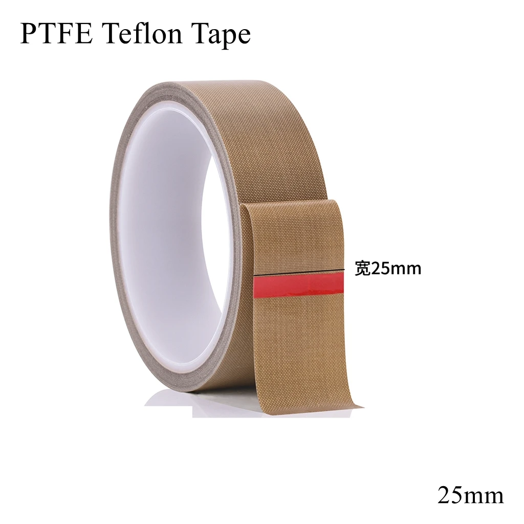 25mm PTFE High Temperature Resistant Glass Fiber Fabric Silicone Adhesive Tape Cloth Heat Insulating Sealing Flame Retardant