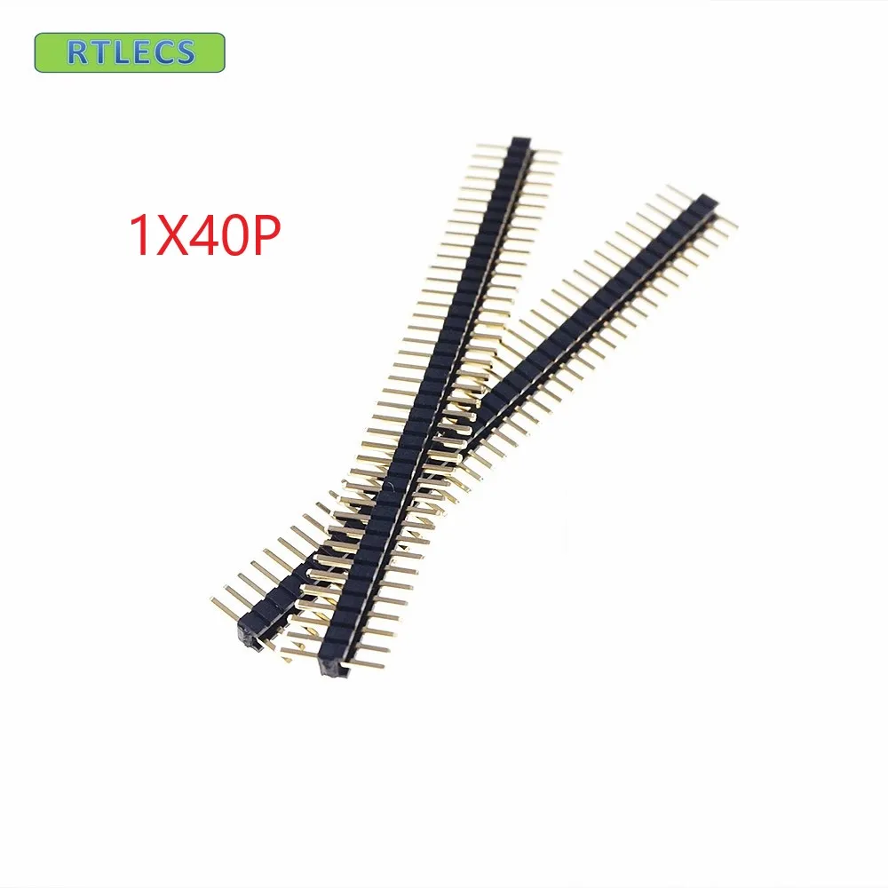 1000pcs Pin header 1.27mm pitch  straight single row 1x40 p Rohs Gold plated