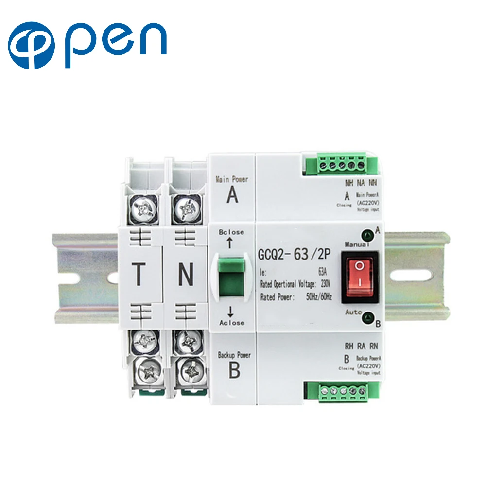 

2P 63A 35mm Household Rail Installation Of Dual-Power Automatic Transfer Switch