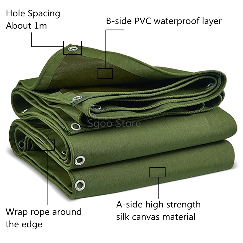 Thick 0.8mm Polyester Fiber Tarpaulin Rainproof Cloth Outdoor Boat Car Truck Canopys Waterproof Garden Plant Shed Pet Cove Cloth