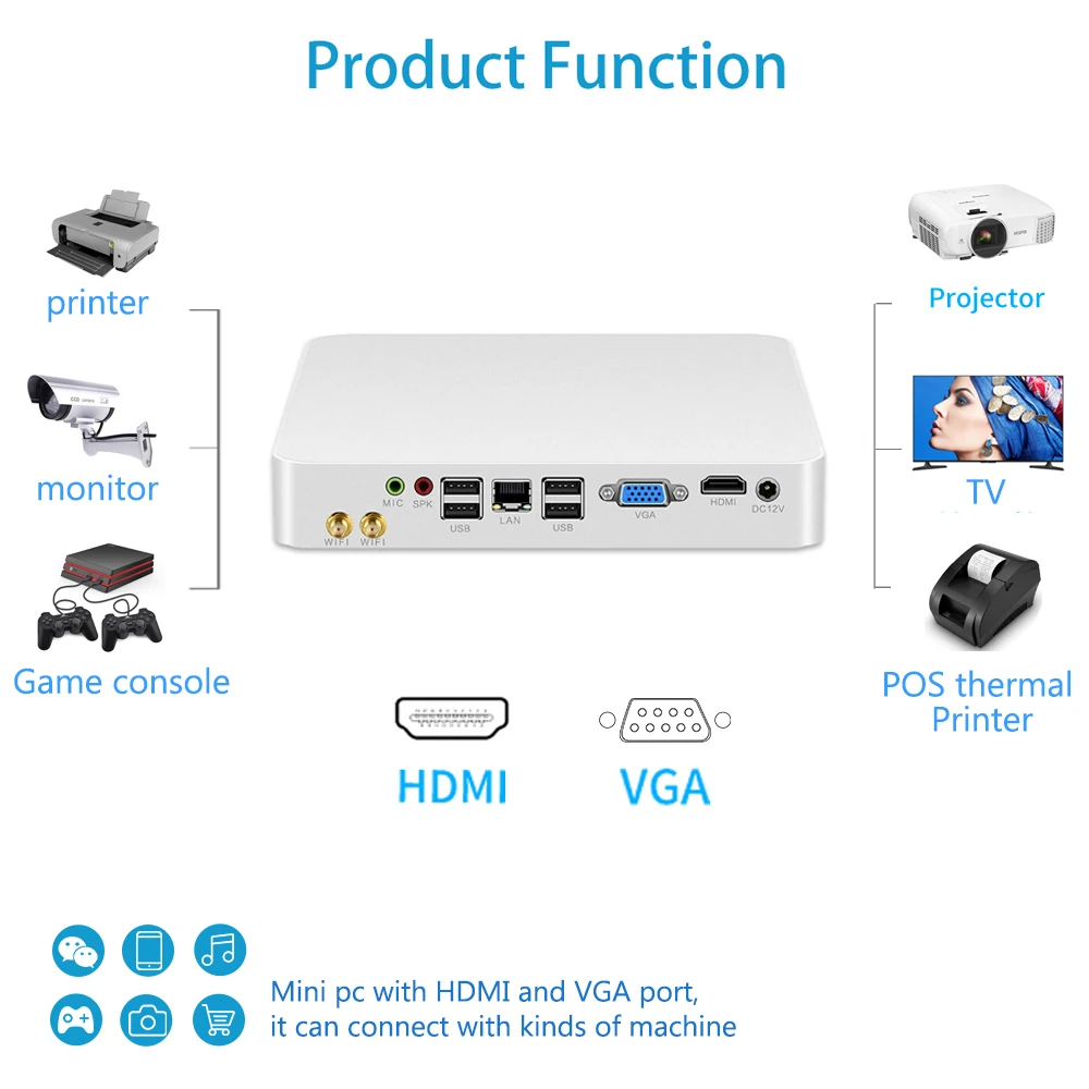 Imagem -03 - Mini pc Htpc Core i5 3317u 4200u Windows 10 Cooler Fan 8g Ram Ddr3l Gaming Mini Computador Hdmi Wifi Escritório Casa Desktop Minipc