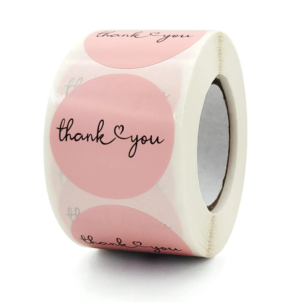 38mm Thank You Stickers Gift Box Packaging Decoration Crafts Envelope Sealing Labels Scrapbook Stickers Stationery Supplies