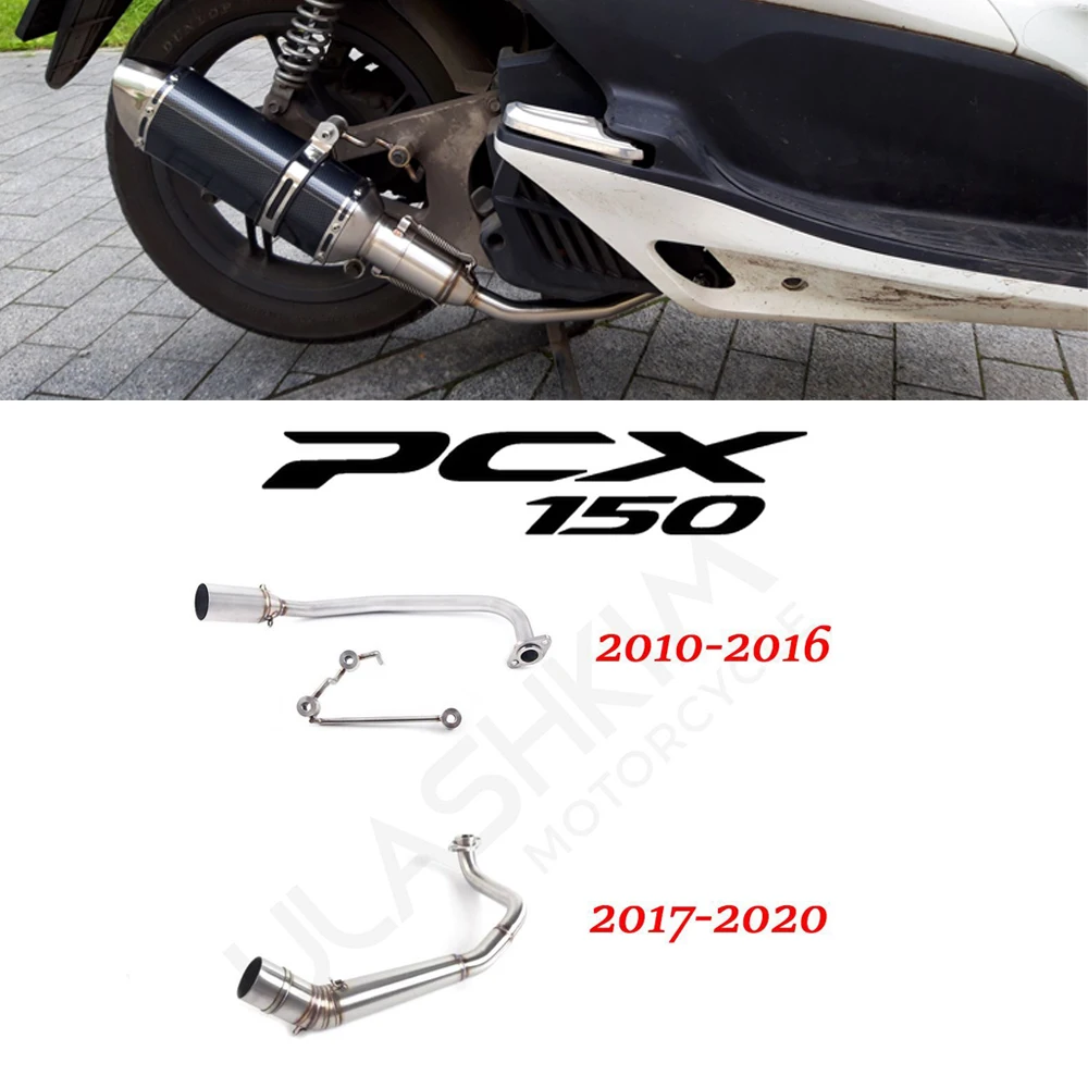 PCX 125 150 Motorcycle Scooter Exhaust Muffler Full System Middle Pipe Slip-On Escape Fit For HONDA PCX125 PCX150 2010-2022