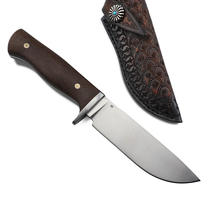 Cuchillo de bolsillo de acero D2, cuchillo táctico de hoja fija para acampar al aire libre, cuchillos de caza, Utilidad de supervivencia, herramienta edc, facas mes