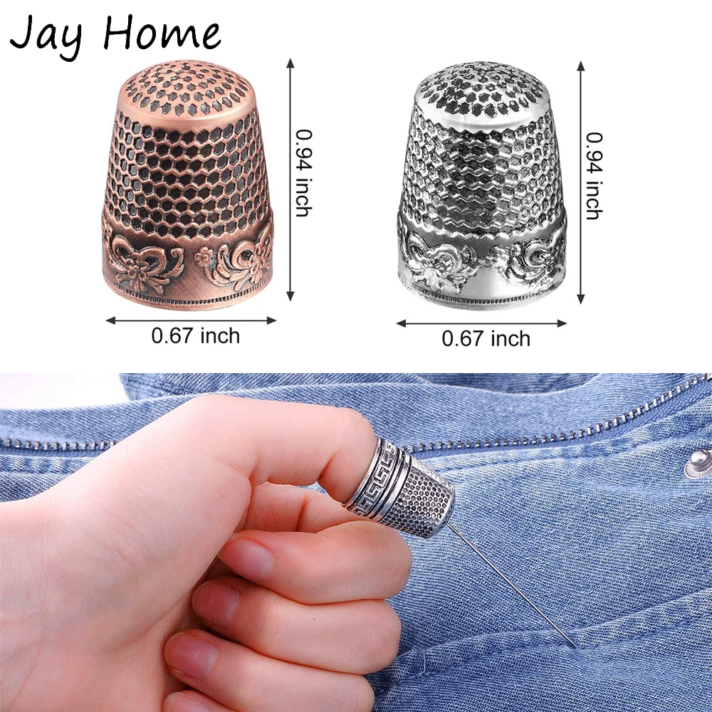 1PC Vintage Sewing Thimble Stainless Steel Sewing Tailor Finger Protector Quilting Thimble Finger Shield Ring Quilting Craft