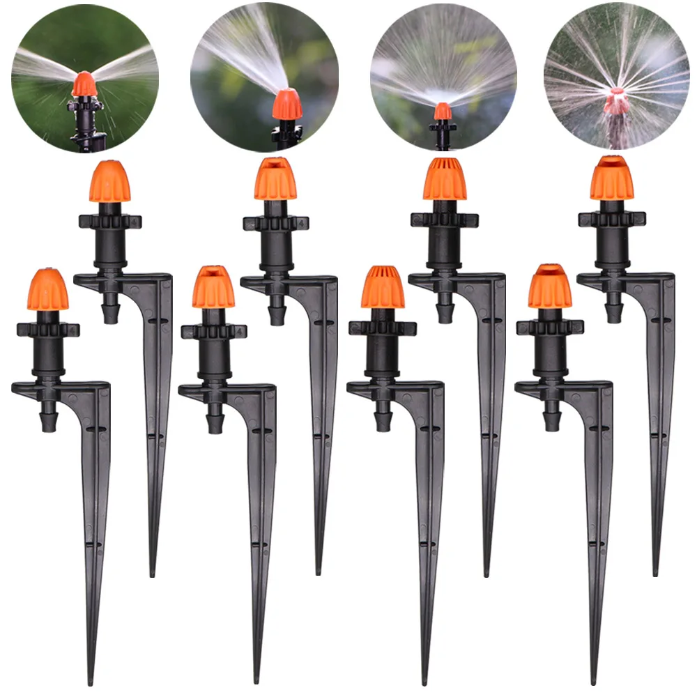 

18-Type Spraying Sprinklers 90°/180°/360°/Strip Nozzles 11cm Stakes 1/4'' Barb 5.0 Screw Connectors Garden Greenhouse Irrigation