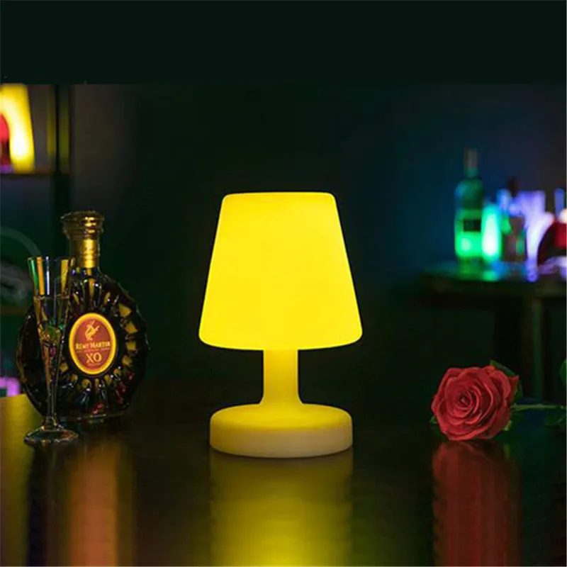 Colorful Rechargeable Remote Control LED Night Light with Charger and Remote Control for Bedroom Dorm  Emergency Camping Light