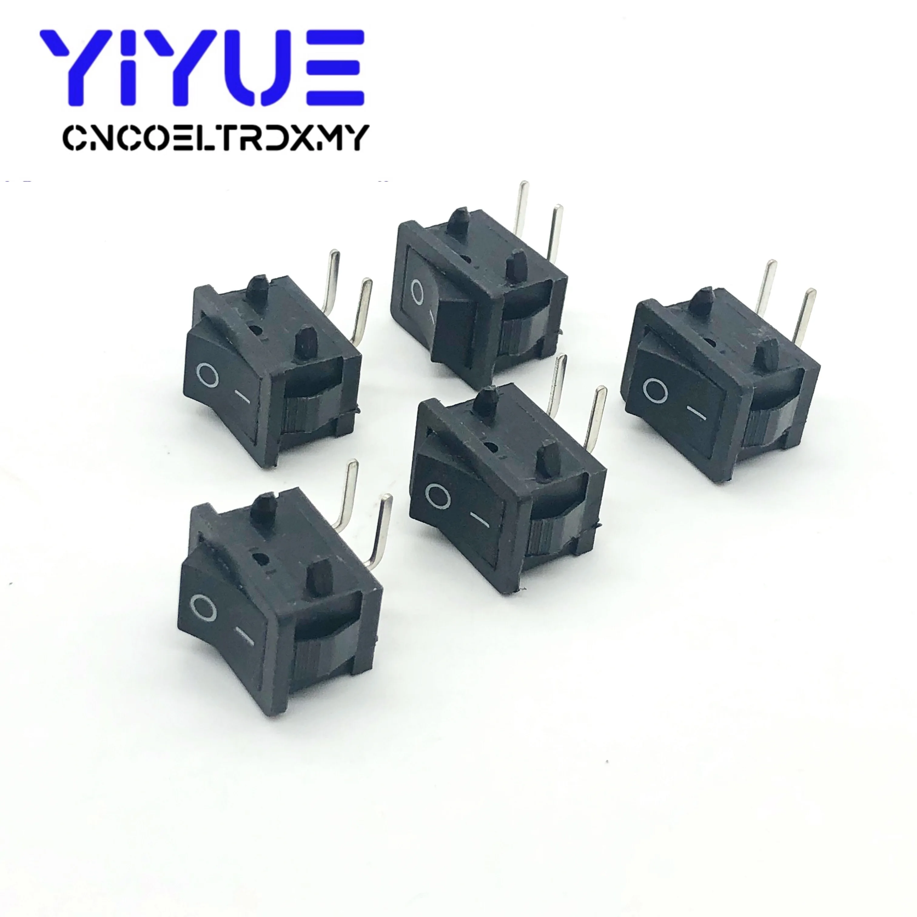 5Pcs Rocker switch KCD11-2P 2 Pin 2 files 90 degree Curved foot 20*15MM Push Button Mini Switch