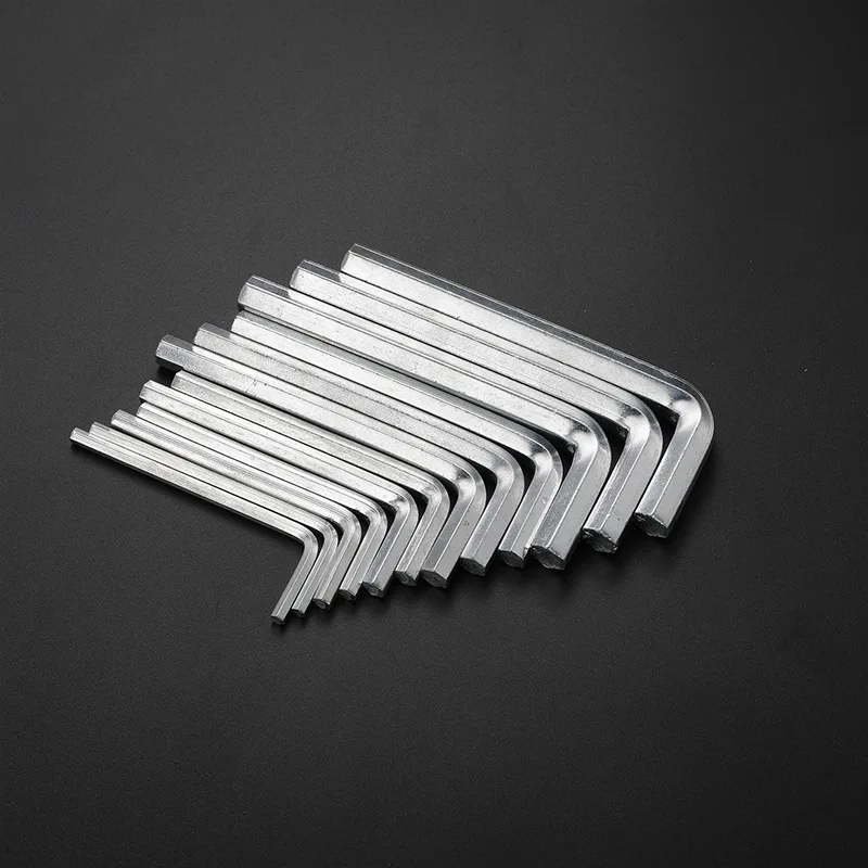 6 pz 1.5/2/2.5/3/4/5mm chiave a forma di L metrica brugola nichelatura chiavi esagonali Set chiave esagonale a braccio lungo