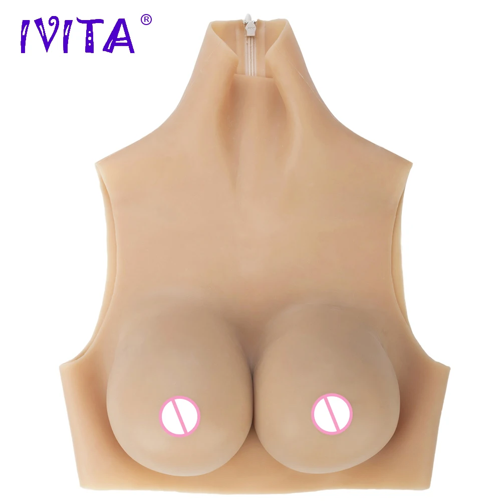 IVITA 2200g Realistic Silicone Breast Forms Fake Boobs For Crossdresser Shemale Fake Breasts Drag Queen Transgender Tits Silicon