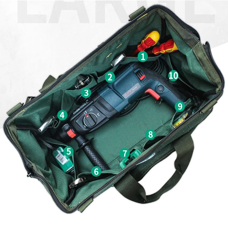 Large Capacity Thickened Canvas Tool Bag Electrician Repair Multifunctional Messenger Bag Tool Bag Shoulder Bag Waterproof