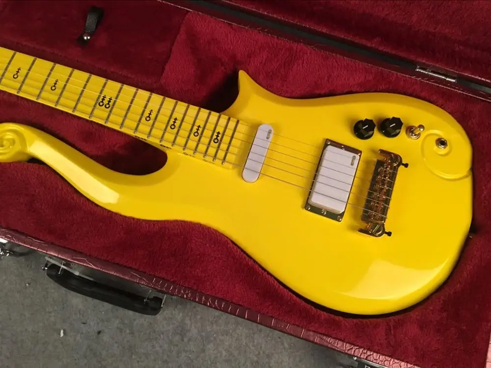 prince cloud electric guitar, yellow  guitar with Maple fingerboard neck with alder body,free shipping