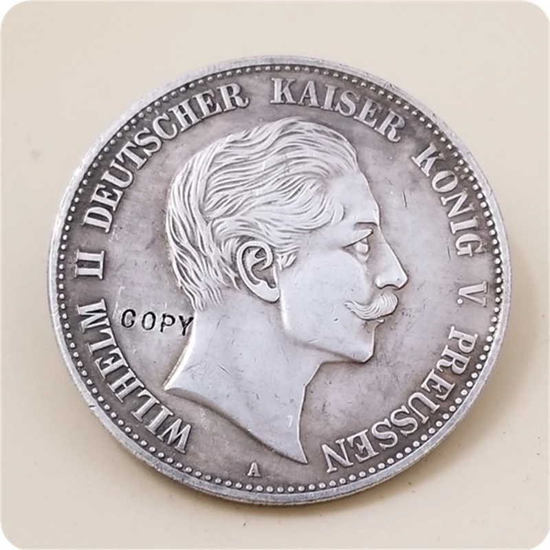 1888 deutsch staaten (Preußen) 5 Mark - Wilhelm II KOPIE MÜNZE