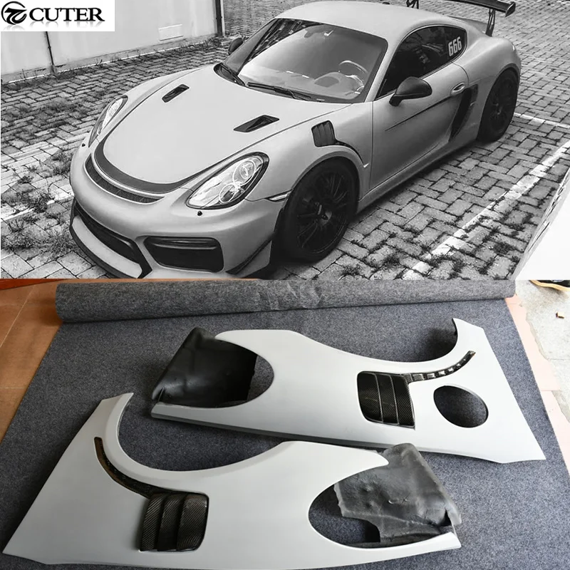 

981 Gt3 Rs Style Carbon Fiber Frp Front Side Fenders for Porsche Boxster Cayman 981 12-14