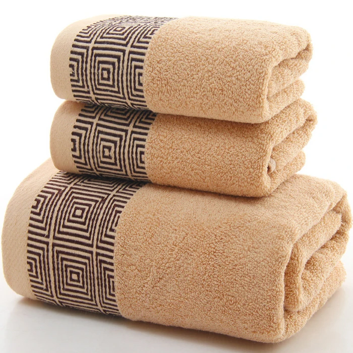 

3 Piece Set Hot Selling Cotton Towel Bath Towel Set Bath Towel 140x70cm Towel 35x75cm Soft Absorbent Classic