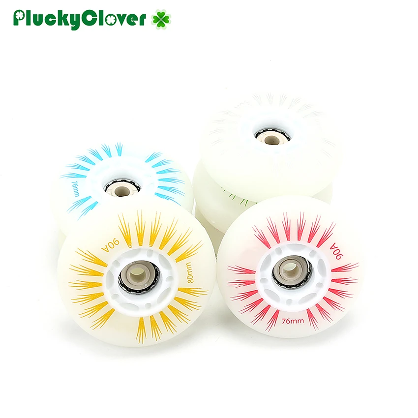 8pcs Flash Roller Inline Wheel 90A 60mm 64mm 68mm 70mm wheel SEBA Skate LED Light Roller Freestyle Slalom Patines Flashing Wheel