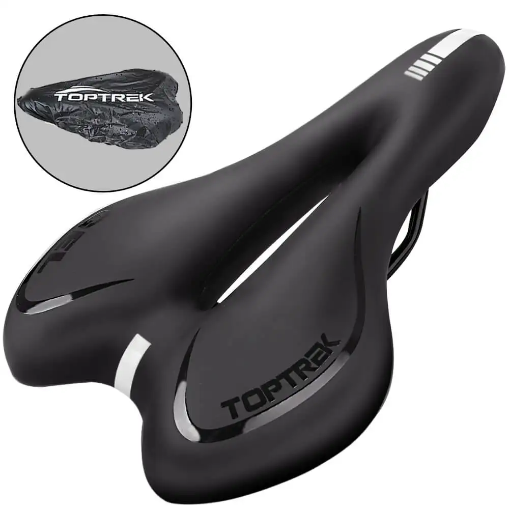 Toptrek GEL Bicycle Saddle Shock Comfortable Hollow Mtb Saddle Velo Mountain Bike Seat PVC Soft Seat for bicycle Road Journey