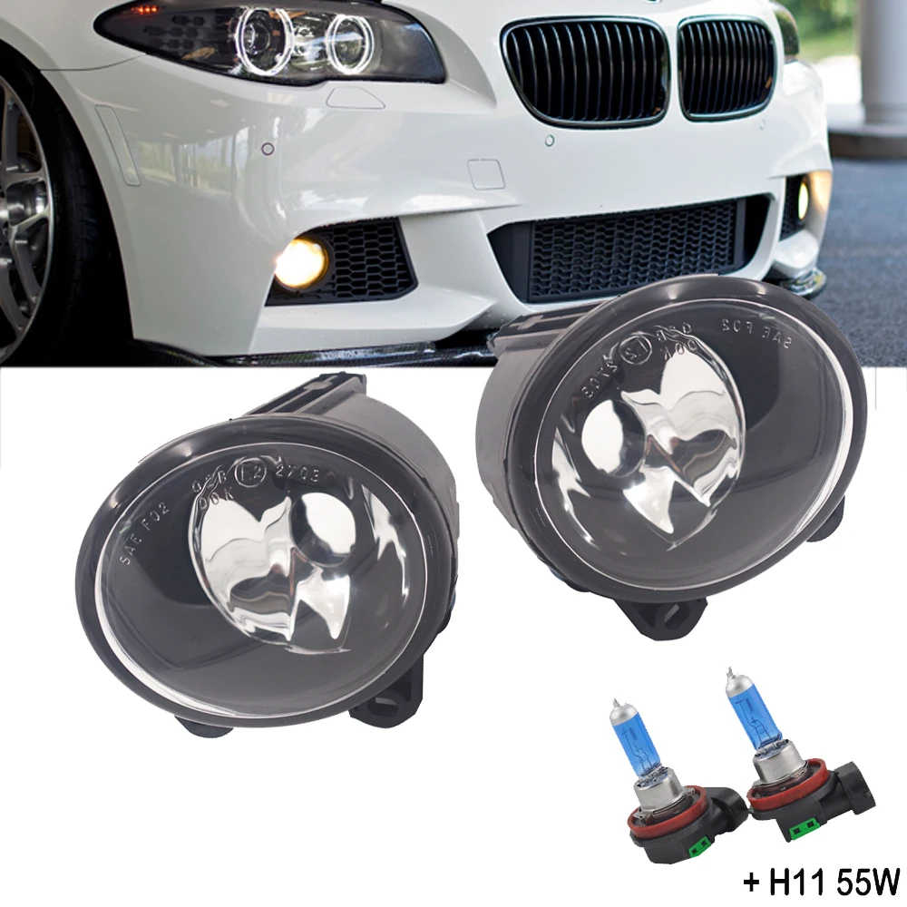 Front bumper Driving Fog Light Lamps Housing For BMW E53 X5 2003-2006  E92 E93 F07 F10 F22 F23 M Sport Clear Lens