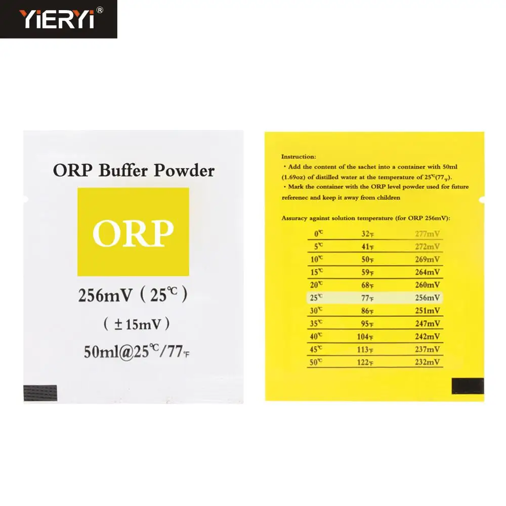 Yieryi 10 30 Peças Orp Calibração Amortecedor pó Orp Tester Correção Solução pó 256mv Padrão