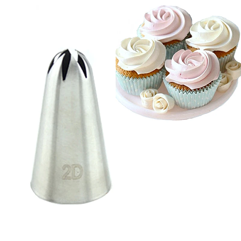 

#2D Large Size Rose Flower Cake Decorating Icing Tips Cupcake Nozzles Baking Decorations Bakeware KH046