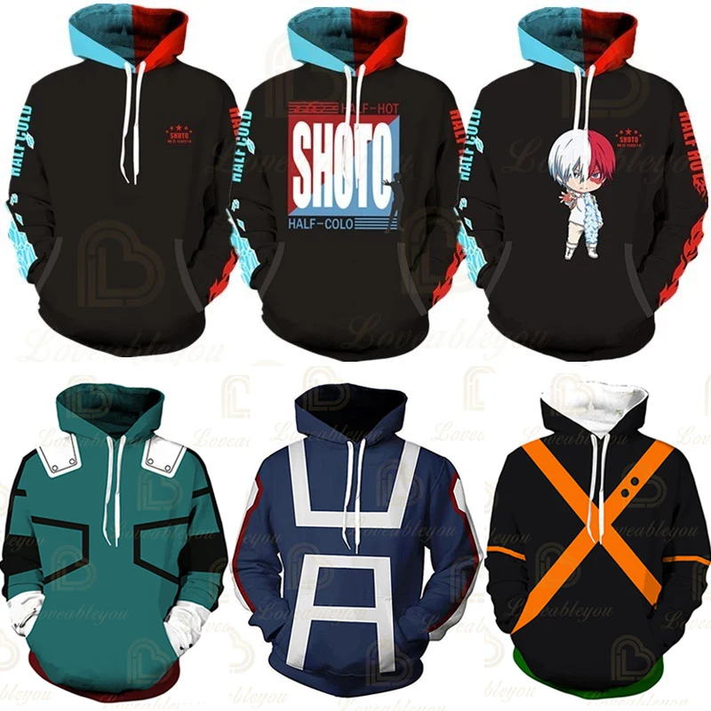 Sudaderas con capucha de Anime Academia para hombre y mujer, ropa de Cosplay, chaquetas, novedad de 2020