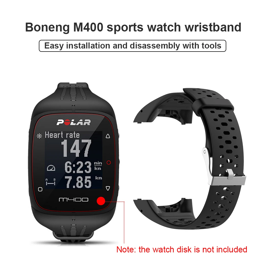 Correa de reloj inteligente para M400 M430, pulsera de silicona transpirable con GPS, repuesto para Polar M400 M430