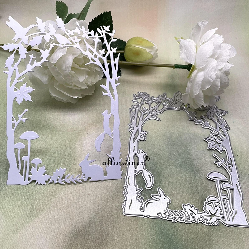 Zwierzęta z dżungli ramka kwiatowa DIY Craft Metal Cutting Die Scrapbook Embossed Paper Card Album Craft Template Stencil Dies