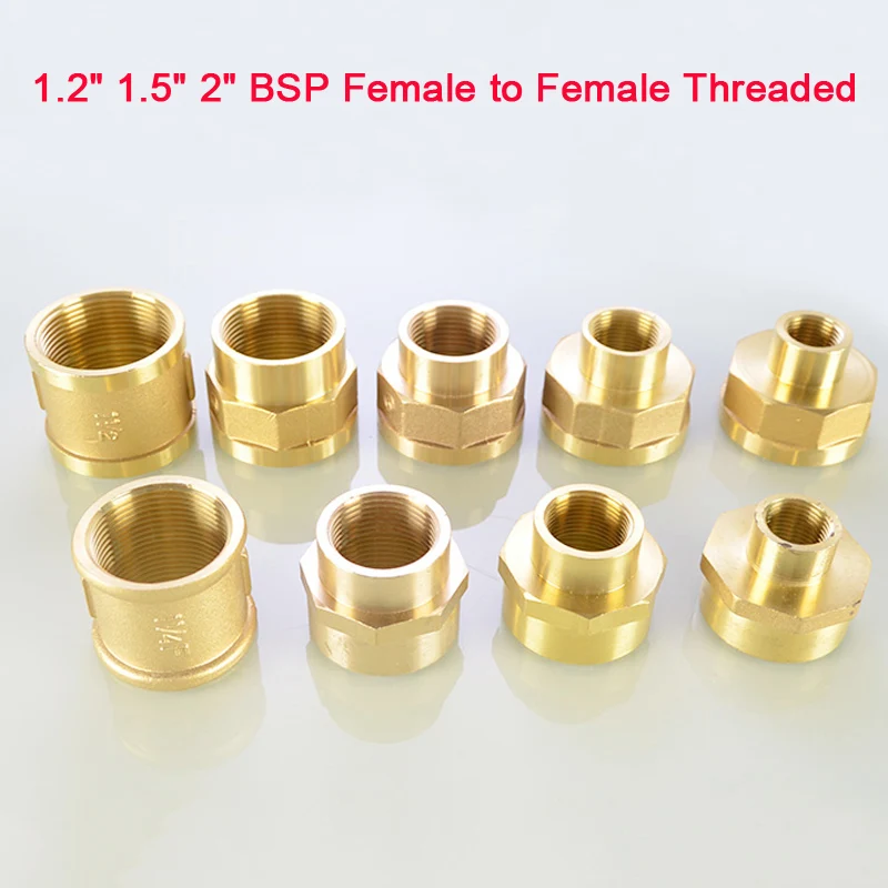 

1Pcs Brass Coupler Adapter Brass Pipe Fitting Equal / Reducing Connector 1.2" 1.5" 2" BSP Female to Female Threaded