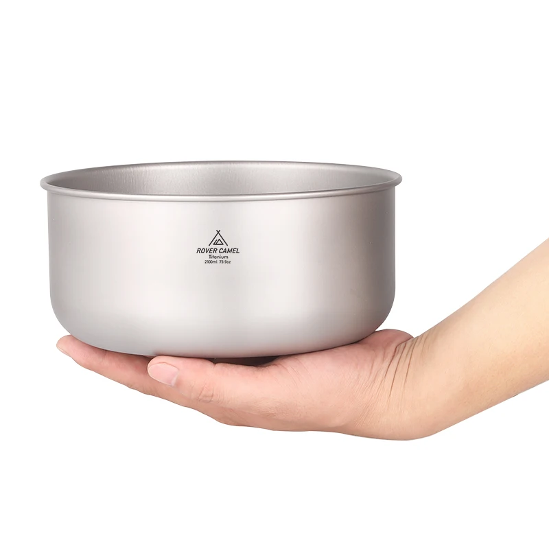 Rover Camel 2.1L Salad Bowl Healthy Titaniump pot Large Soup Container Outdoor Camping Hiking Travel Picnic cooking pan