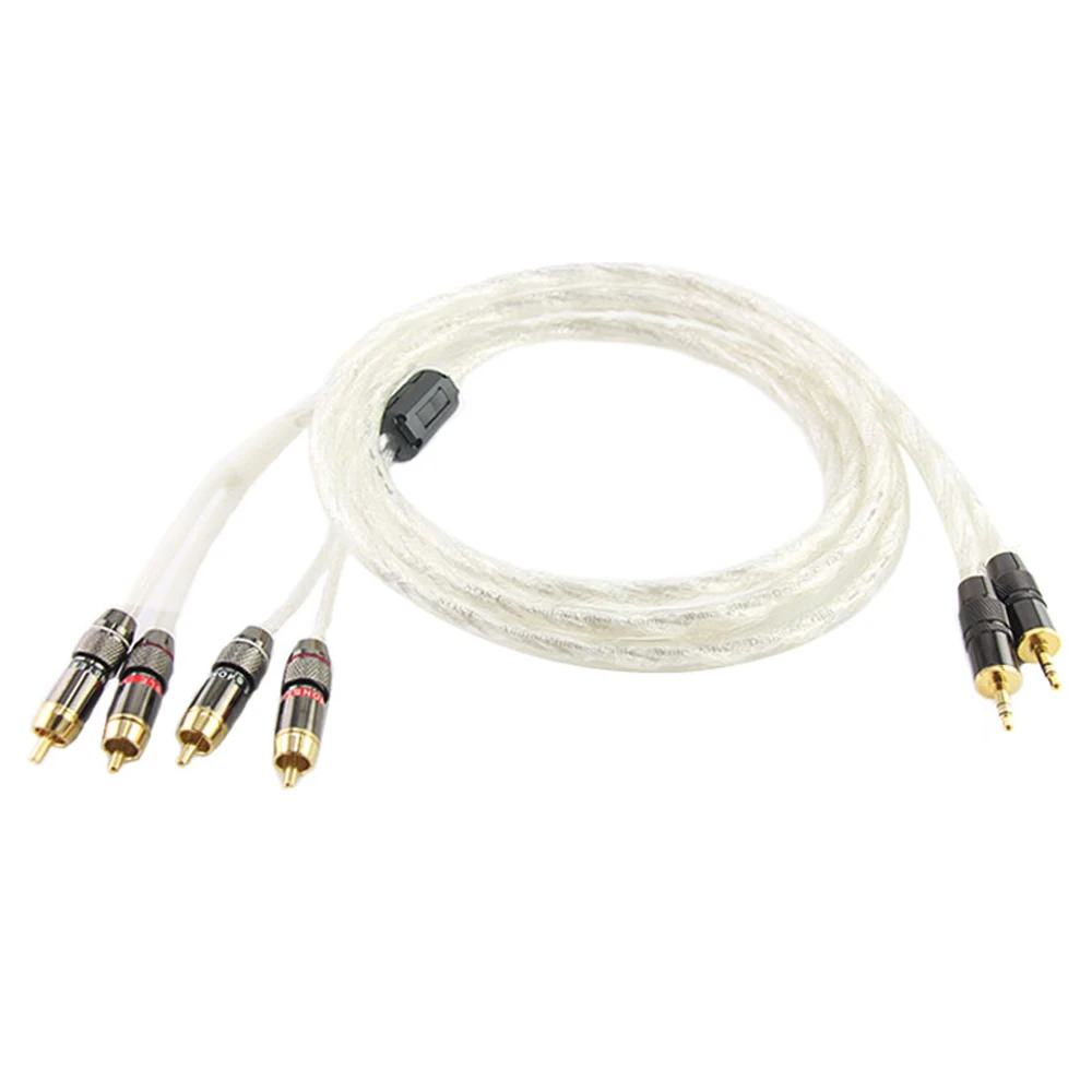 HiFi cable audio RCA cable Audio signal wire plug 3.5mm aux plug convert two RCA plug