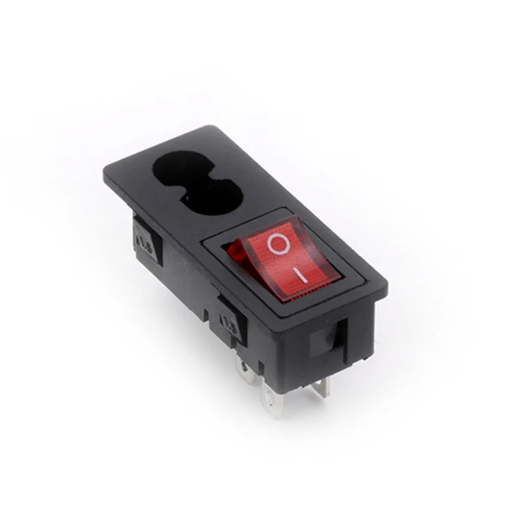 4 Stuks Power Rocker Switch & Socket Connector, Schakelaar Met 3 Pin Of 4 Pin, panel Mount Power Adapters