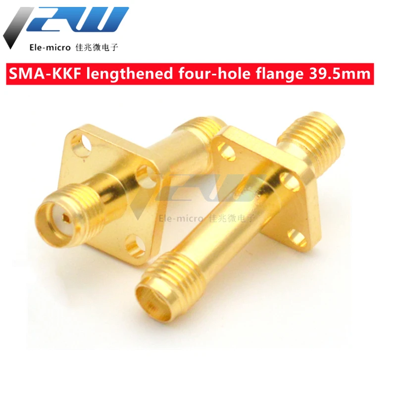 1PCS SMA Adapter SMA-KKF-39.5 Extended 4-hole Flange Fixed, 39.5MM High Frequency 12G Low Standing Wave Female to Female SMA-KKF