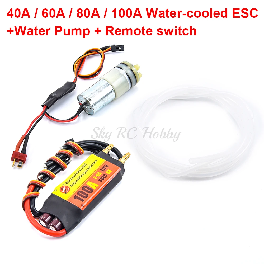 

Programmable 40A 60A 80A 100A Bidirectional Water-cooled Brushless ESC / Water Pump for RC Plain Ship Car Underwater Propeller