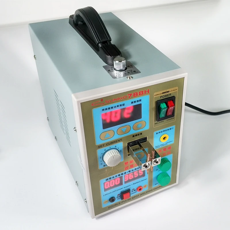 SUNKKO 788H Spot Welder 1.5KW Multifunction Pulse Spot Welding Machine 18650 Battery Packs Welding Lithium Battery Charging Test