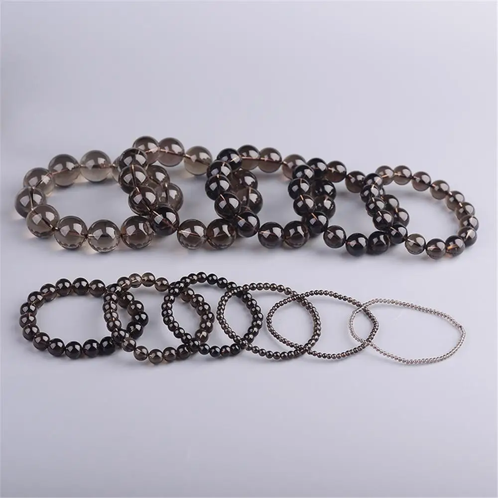 Natural Smoky Quartz Bracelet For Woman Man Gift Crystal Beads Stone Strands Jewelry AAAAA 6mm 8mm 10mm 12mm 14mm 16mm 18mm 20mm