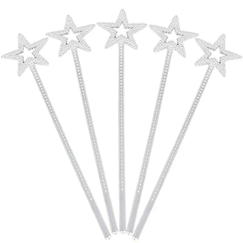 12pcs Party Decor Star Sticks For Girls Costume Props Star Angel Fairy Star Fairy Stick Girl Toys Fairy Prop Stick ﻿