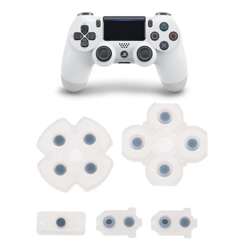 Per 4 Controller PS4 cuscinetti conduttivi in gomma siliconica per 4 pulsanti JDS 030 D Pad 19QA