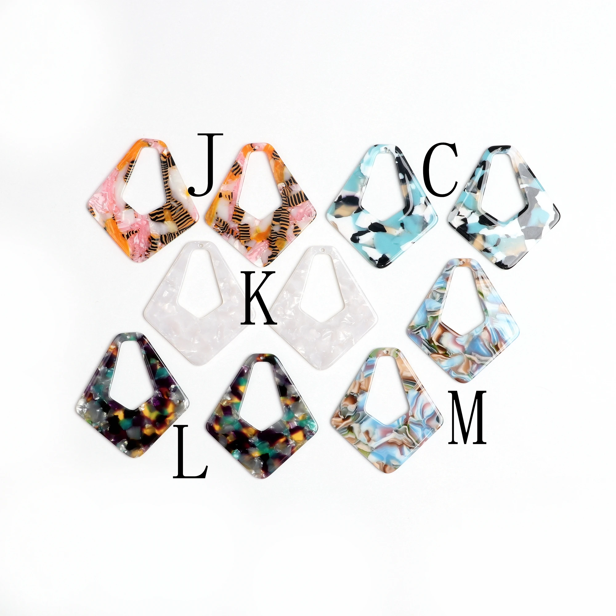 Tortoise Shell Beads,Acetate Acrylic Earring Charms,Teardrop Shaped Pendants,Jewelry findings,Earrings Parts,50mmx45mm ACE233