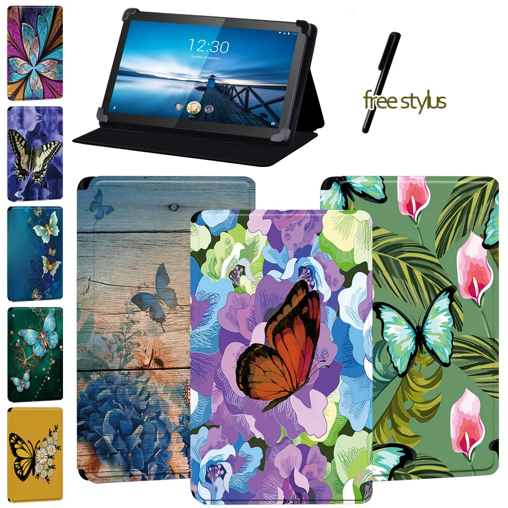 

Flip Cover Case for Lenovo Smart Tab M10 LTE 10.1"/Smart Tab M10 10.1"/Smart Tab M8 LTE 8" Butterfly Series Tablet Case + Stylus