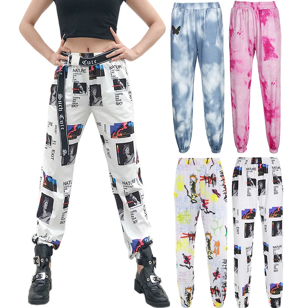 

2020 Tie Dye Sweatpants Women Harem Pants Tie Dye Joggers Casual Ladies Pants High Waisted Trousers Loose Printed Pant for Women